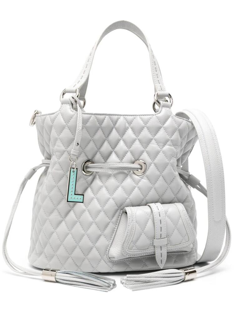 Lancel medium quilted leather bucket bag - Grey Cover