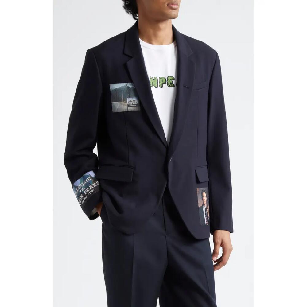 Undercover 'Twin Peaks' Single Breasted Wool Blazer in Dark Navy Cover