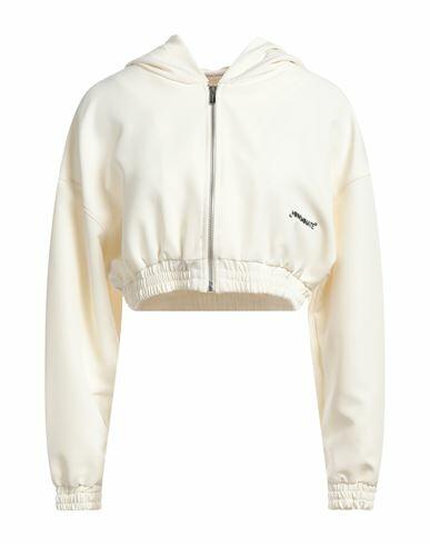 Hinnominate Woman Sweatshirt Off white Polyester, Elastane Cover