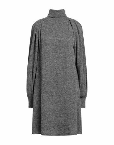 Gentryportofino Woman Mini dress Grey Alpaca wool, Polyamide, Virgin Wool Cover