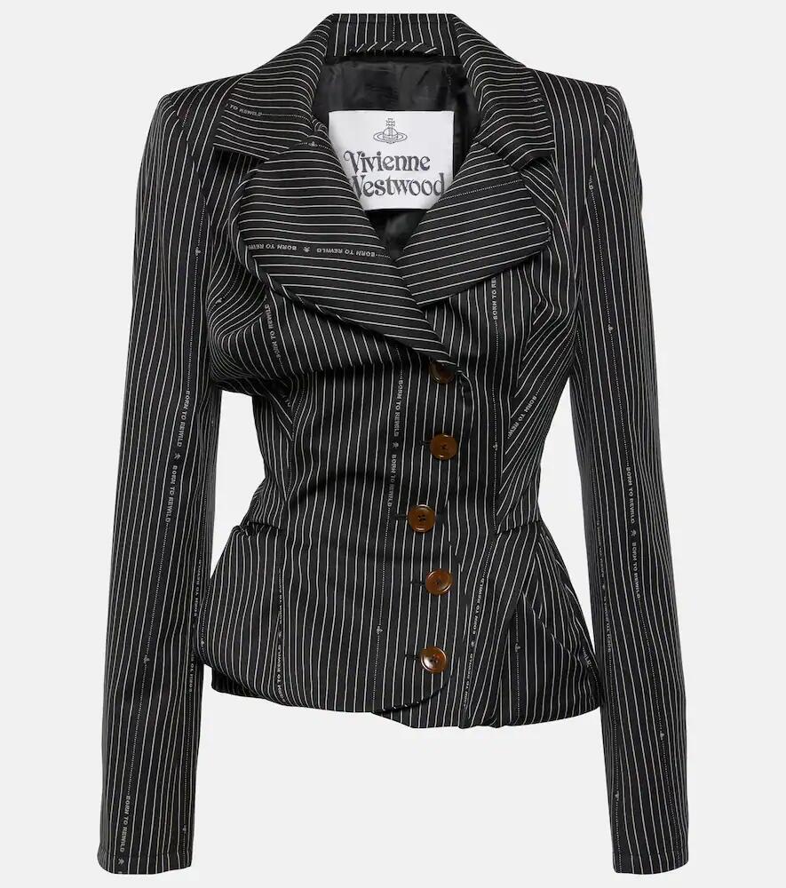 Vivienne Westwood Pinstriped wool and cotton blazer Cover