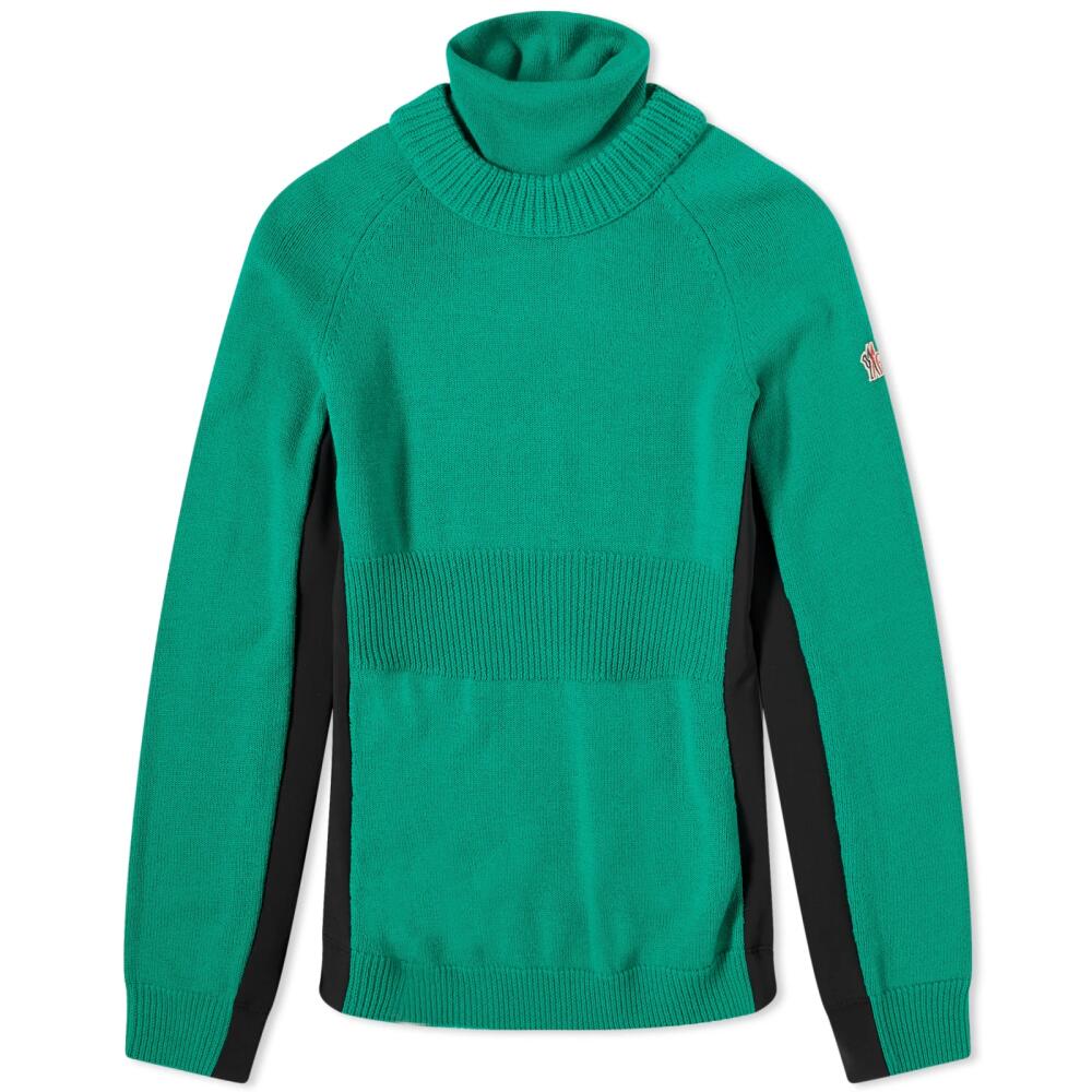 Moncler Grenoble Women's T-Neck Fitted Jumper in Green Cover