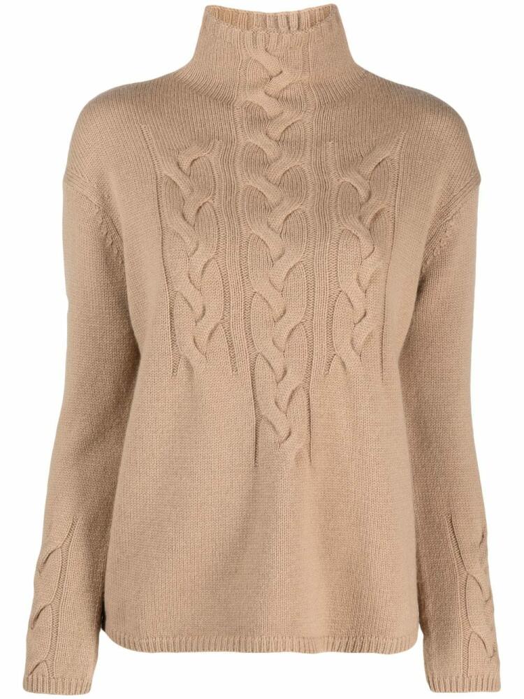 'S Max Mara cable-knit high-neck jumper - Neutrals Cover