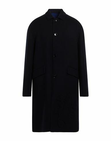 Etro Man Coat Midnight blue Virgin Wool Cover