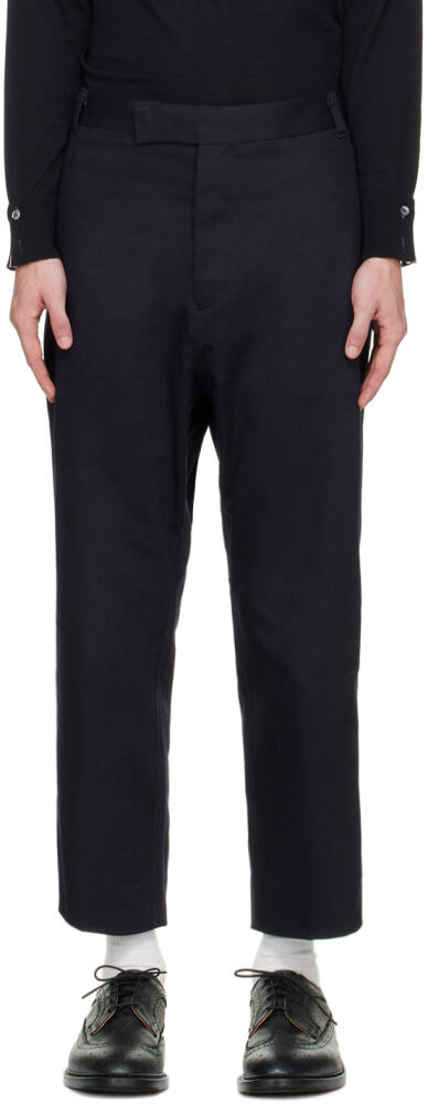 Thom Browne Navy Straight Leg Trousers Cover