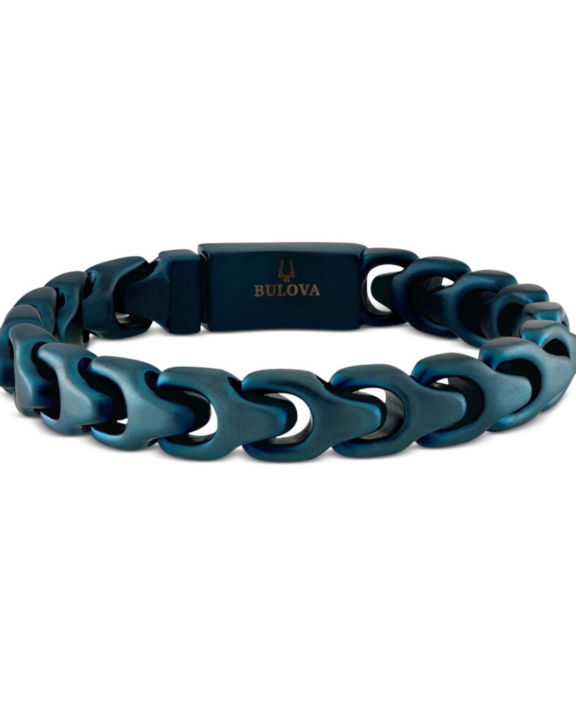 Bulova Blue-Tone Ip Stainless Steel Link Bracelet - Blue Cover