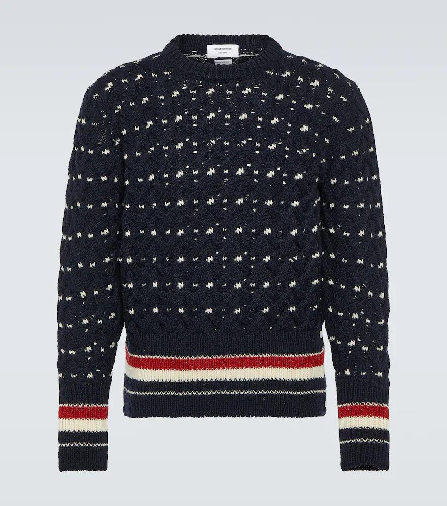 Thom Browne Cable-knit wool-blend sweater Cover