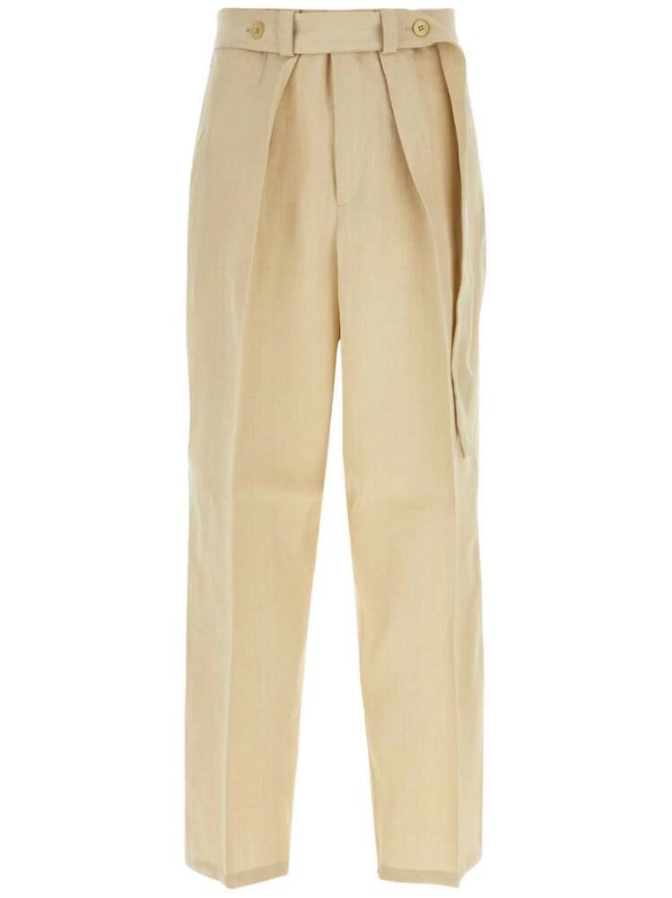 Jil Sander belted-waist wide-leg trousers - Neutrals Cover