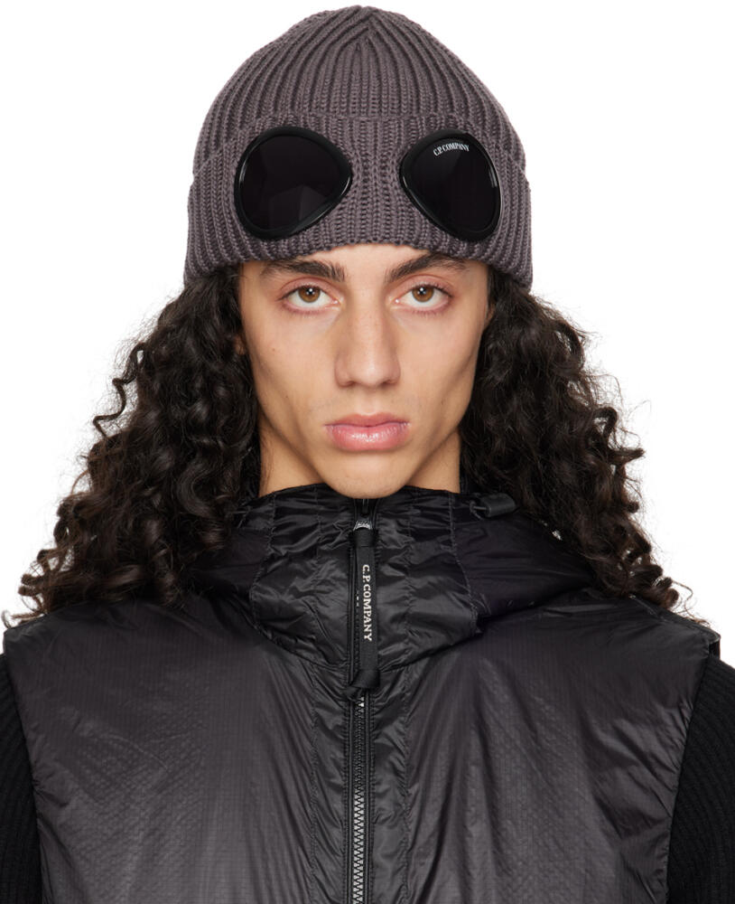 C.P. Company Taupe Goggle Beanie Cover