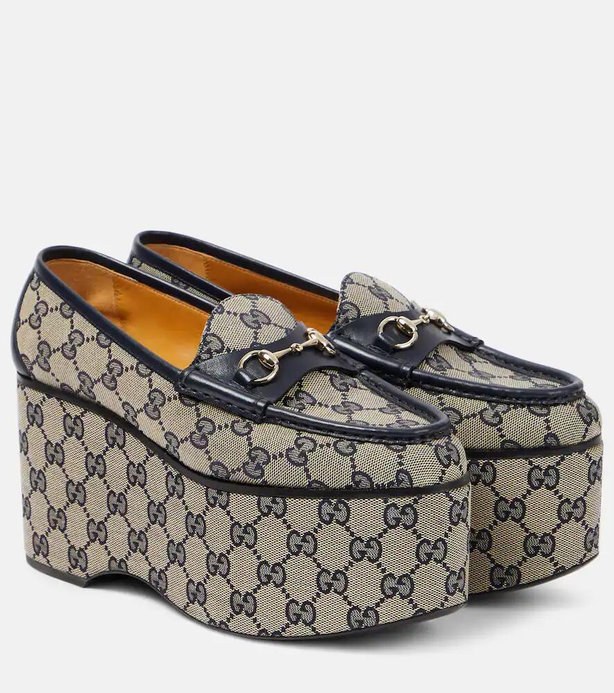 Gucci Gucci Horsebit GG canvas platform loafers Cover