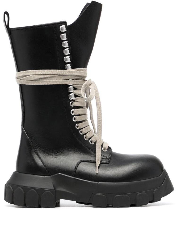 Rick Owens lace-up leather boots - Black Cover