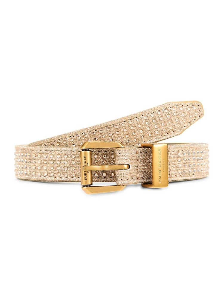 Kurt Geiger London Women's Crystal Embellished Belt - Beige Cover