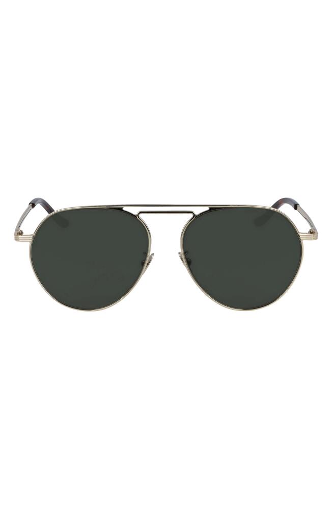 Cutler and Gross 56mm Aviator Sunglasses in Gold/Tortoiseshell/Black Cover