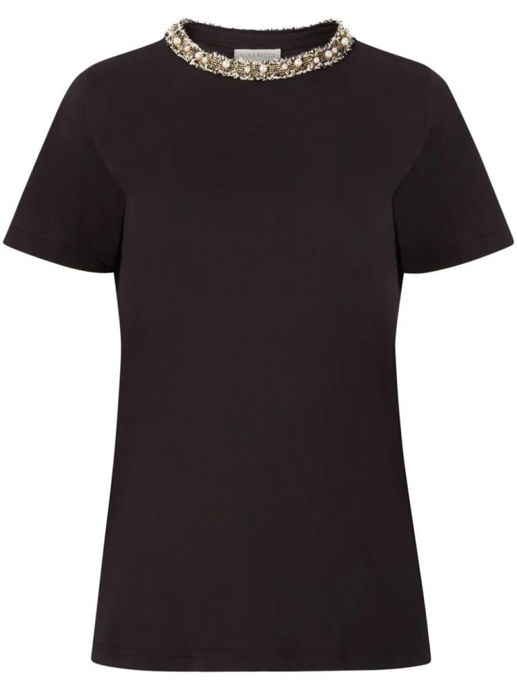 Nina Ricci beaded detailing t-shirt - Black Cover