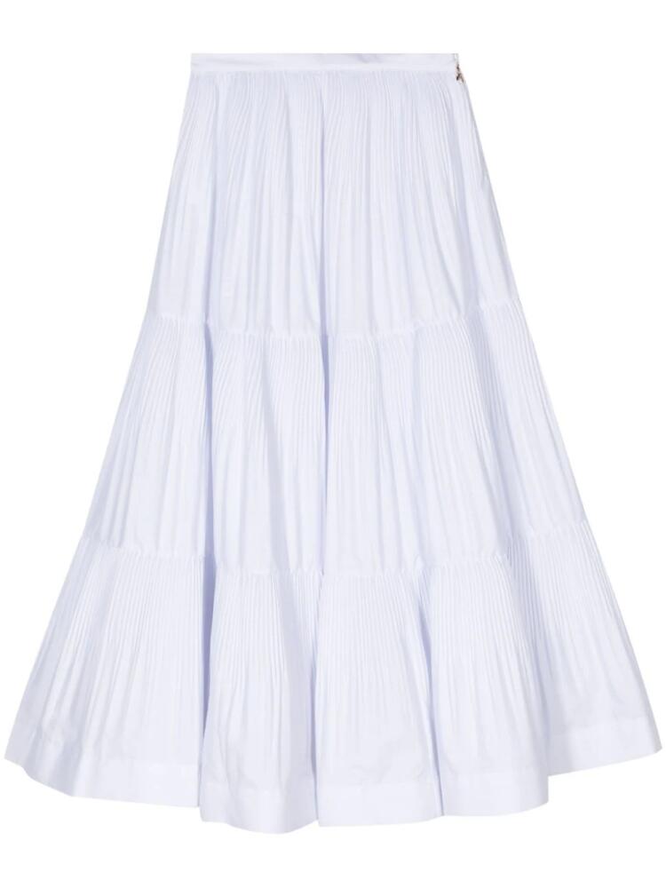 Patrizia Pepe pleated tiered midi skirt - White Cover