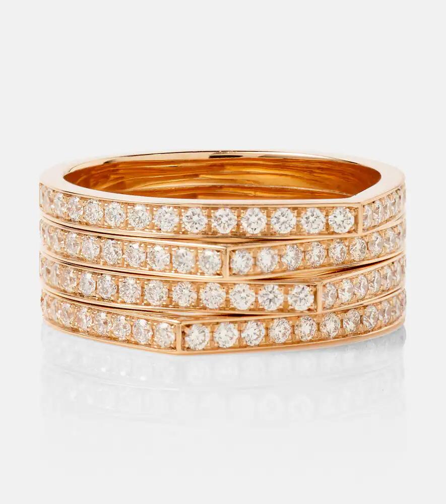 Repossi Antifer 4 rows 18kt rose gold ring with diamonds Cover