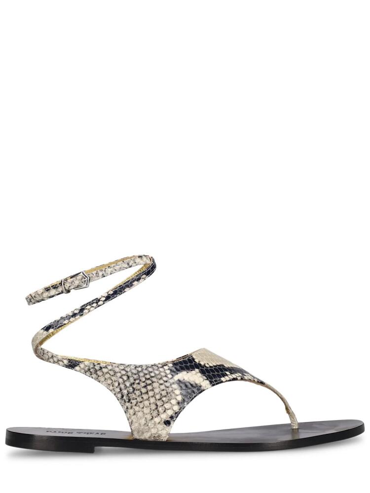 PARIS TEXAS 5mm Amalfi Python Print Flat Sandals Cover