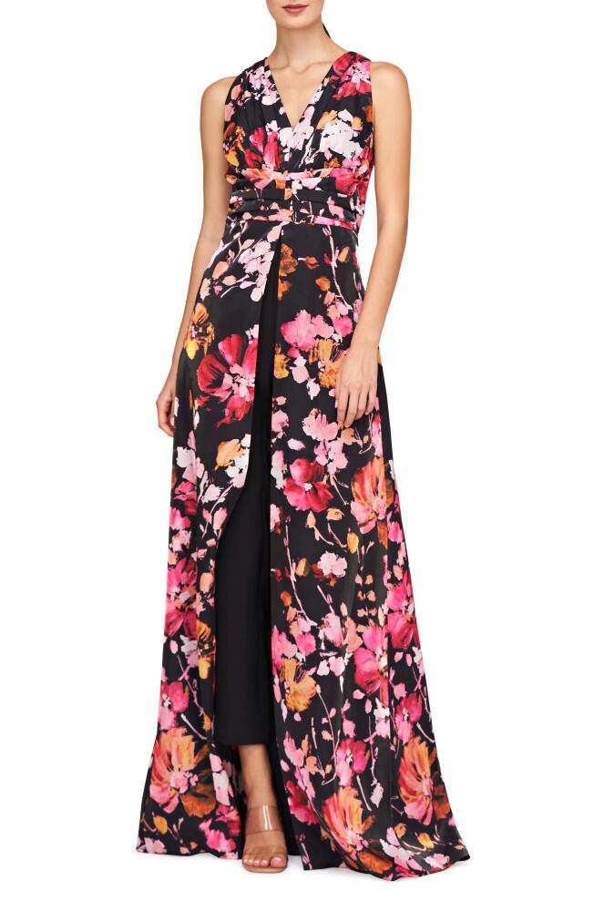 Kay Unger Arlo Floral Maxi Jumpsuit in Saffron/Black Cover