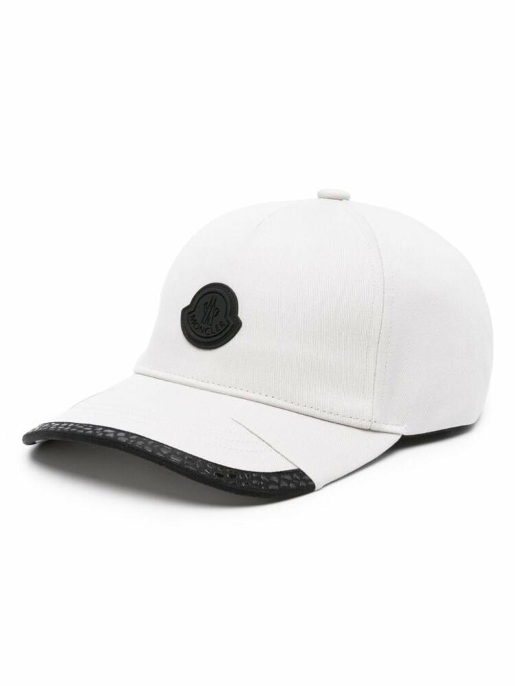 Moncler logo-patch cotton cap - Grey Cover