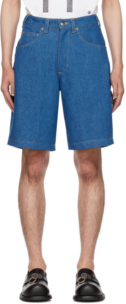 Theophilio SSENSE Exclusive Blue Denim Shorts Cover