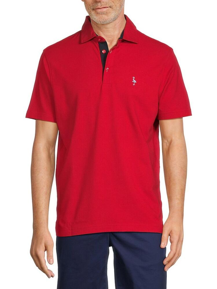 TailorByrd Men's Contrast Performance Polo - Red Cover