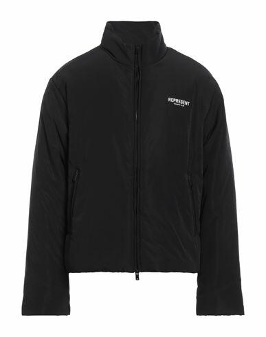 Represent Man Jacket Black Polyester, Nylon Cover