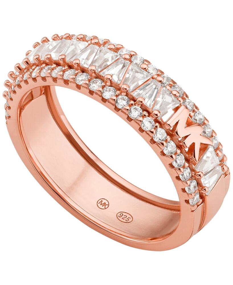 Michael Kors Tapered Baguette and Pave Band Ring - Rose Gold Cover