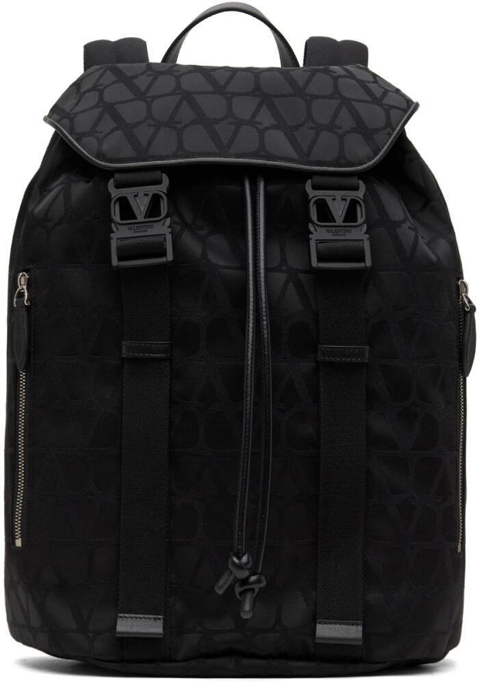 Valentino Garavani Black Iconographe Backpack Cover