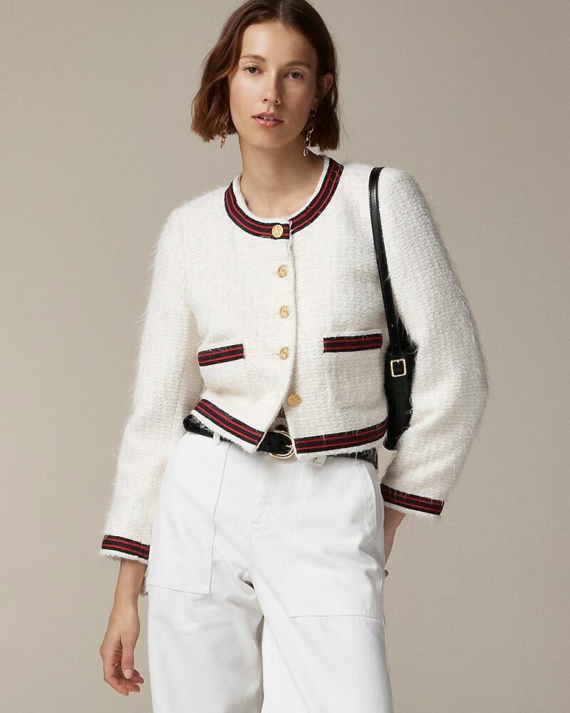 J.Crew Collection contrast-trim lady jacket in Italian tweed Cover