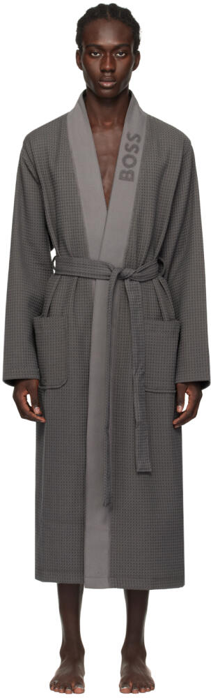 BOSS Gray Jacquard Robe Cover