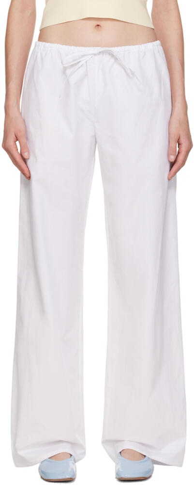 Matteau White Drawstring Trousers Cover