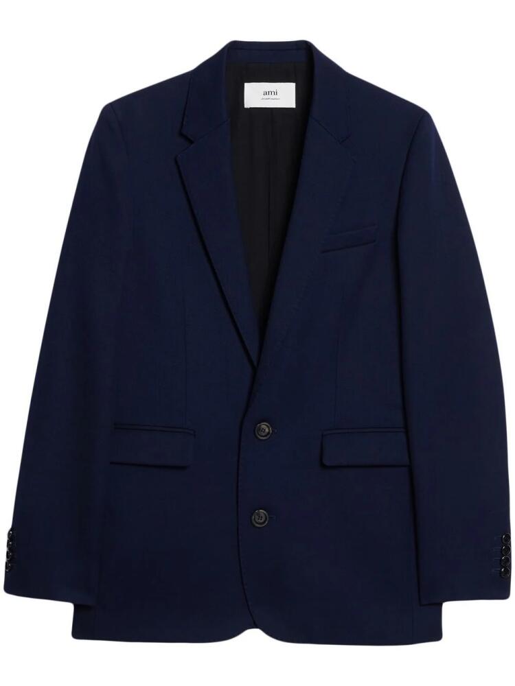 AMI Paris single-breasted wool blazer - Blue Cover