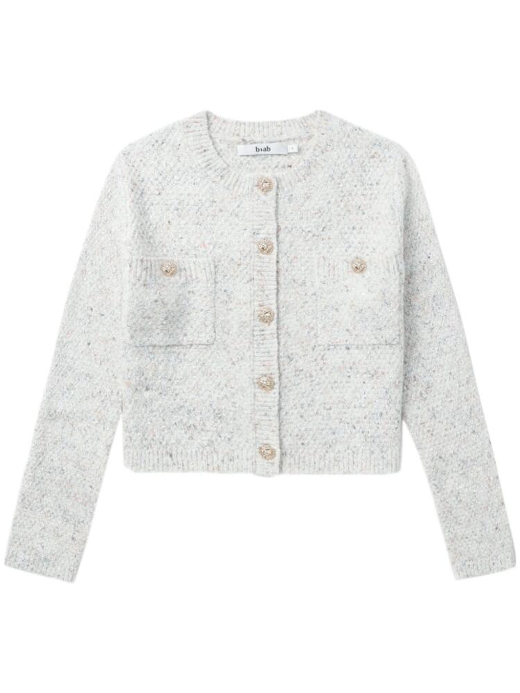 b+ab mélange-effect knitted cardigan - White Cover