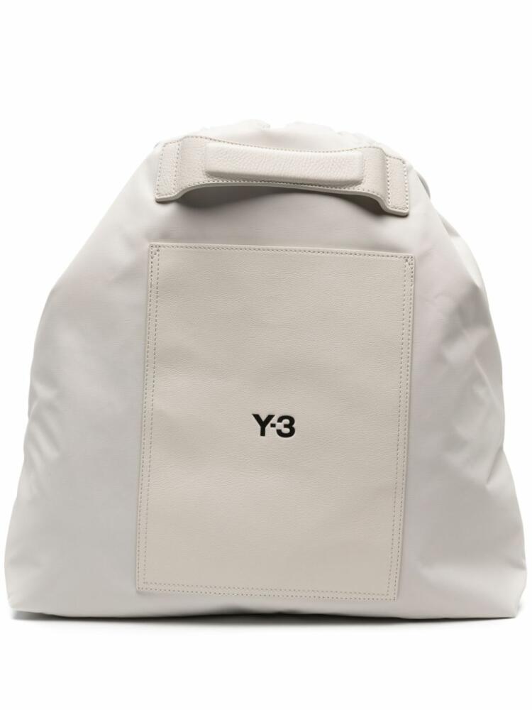 Y-3 logo-print drawstring backpack - Neutrals Cover