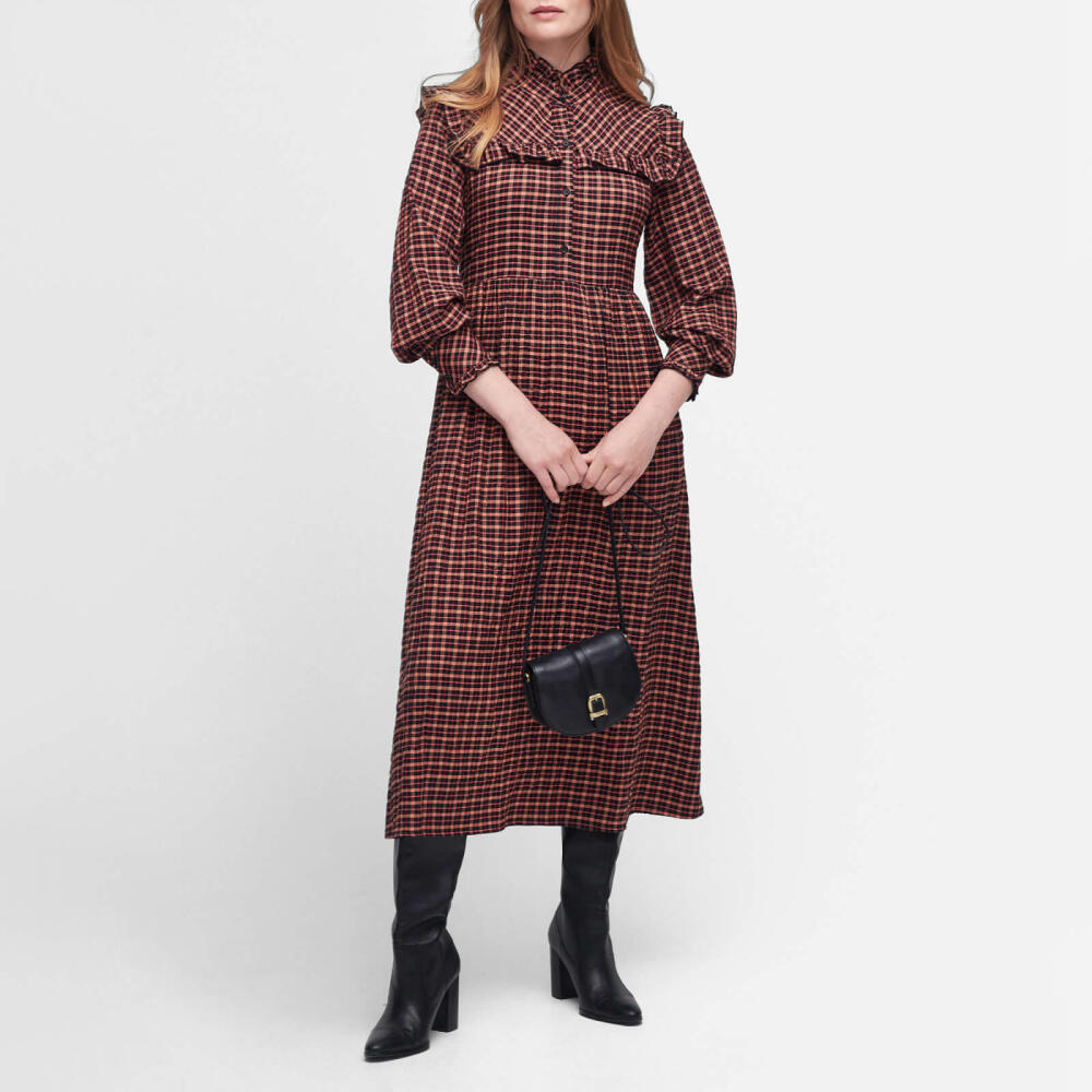 Barbour Adela Checked Seersucker Midi Dress Cover