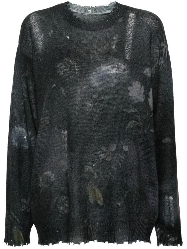 R13 floral-print cashmere jumper - Black Cover