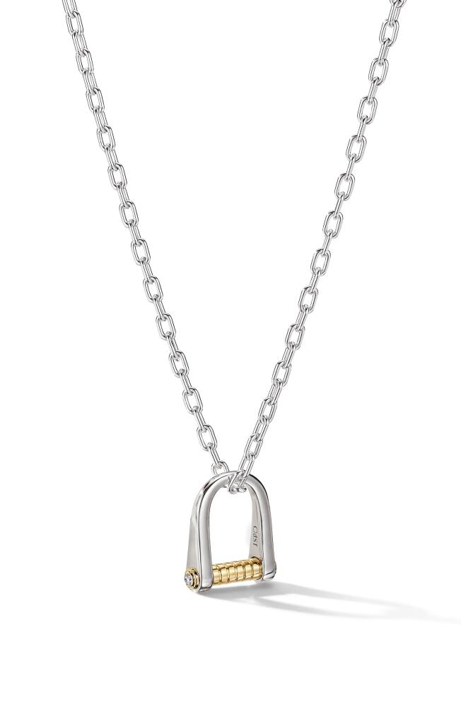 Cast The Code Two-Tone Diamond Pendant Necklace in Silver Cover