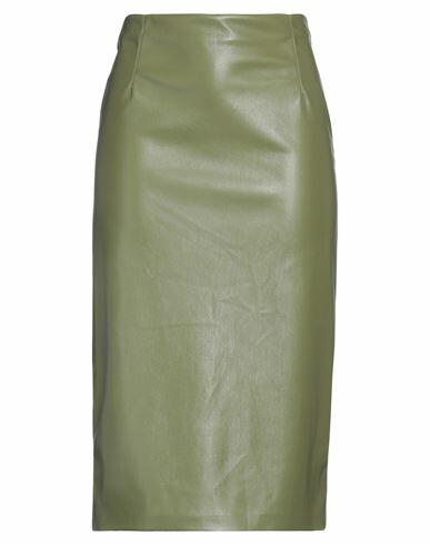 Jucca Woman Midi skirt Military green Polyester, Polyurethane Cover