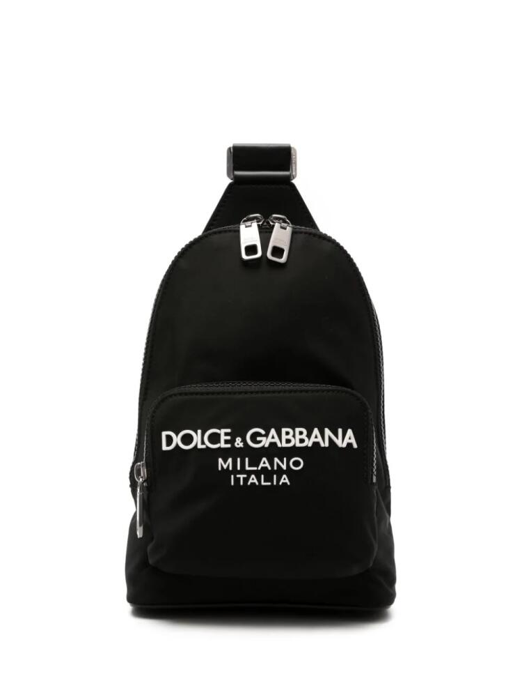 Dolce & Gabbana logo-appliqué zipped backpack - Black Cover