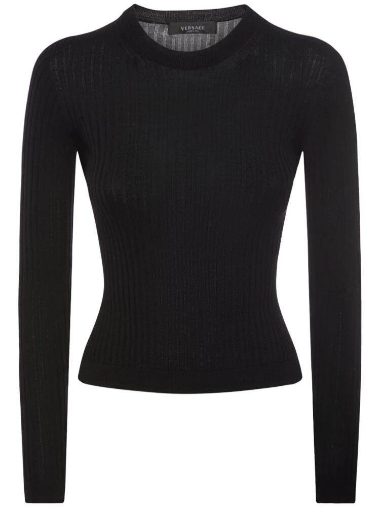 VERSACE Rib Knit Wool Sweater Cover