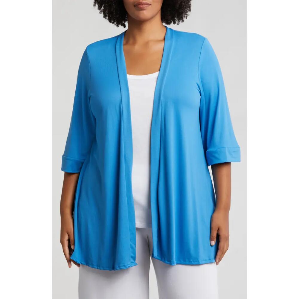 24seven Comfort Apparel Open Front Cardigan in Turquoise Cover