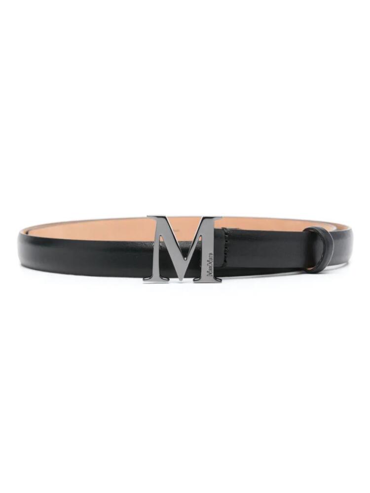 Max Mara logo-buckle leather belt - Black Cover