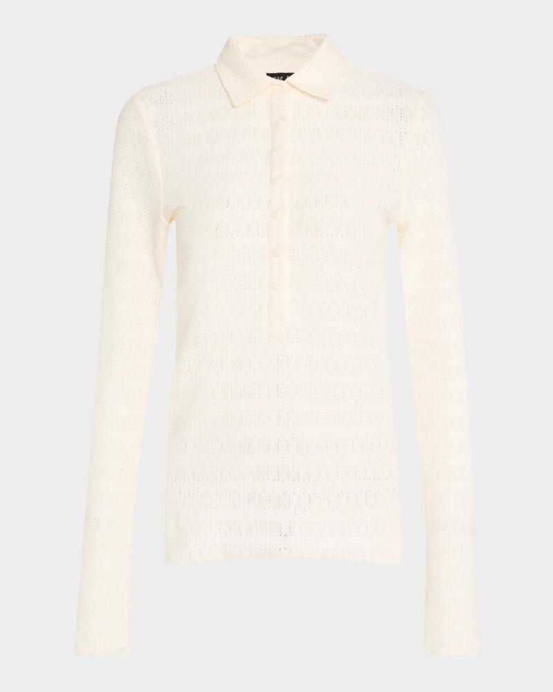 Rag & Bone Julia Long-Sleeve Polo Top Cover