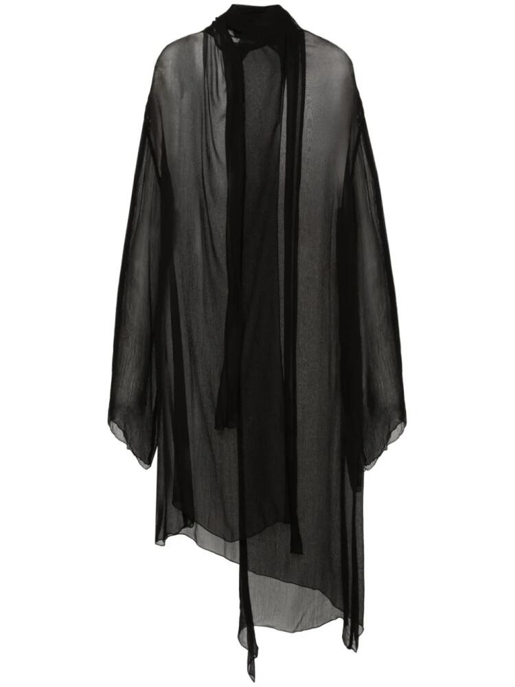 Bimba y Lola semi-sheer midi cape dress - Black Cover