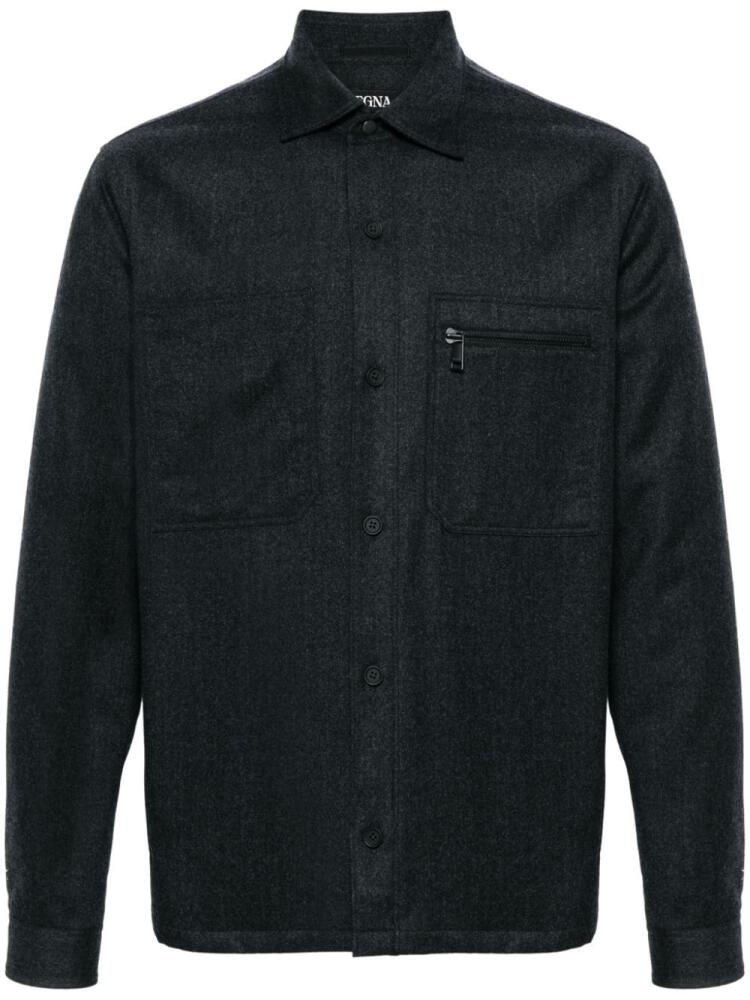 Zegna merino wool overshirt - Grey Cover