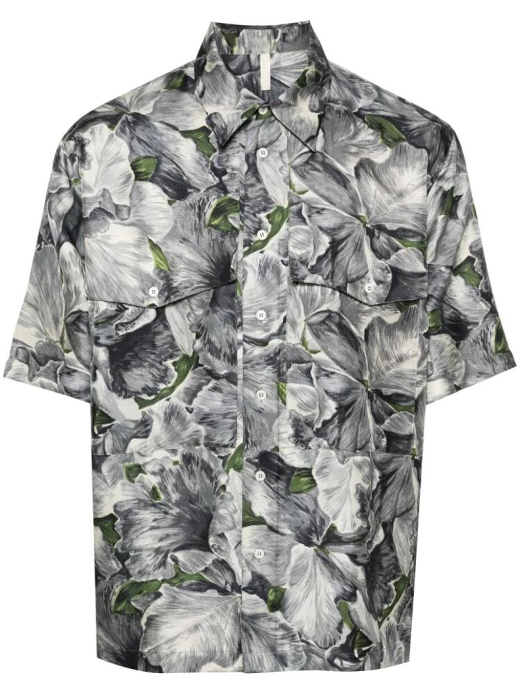 Sunflower floral-print bowling shirt - Grey Cover