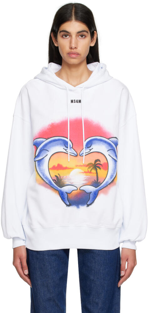 MSGM White Dolphin Hoodie Cover