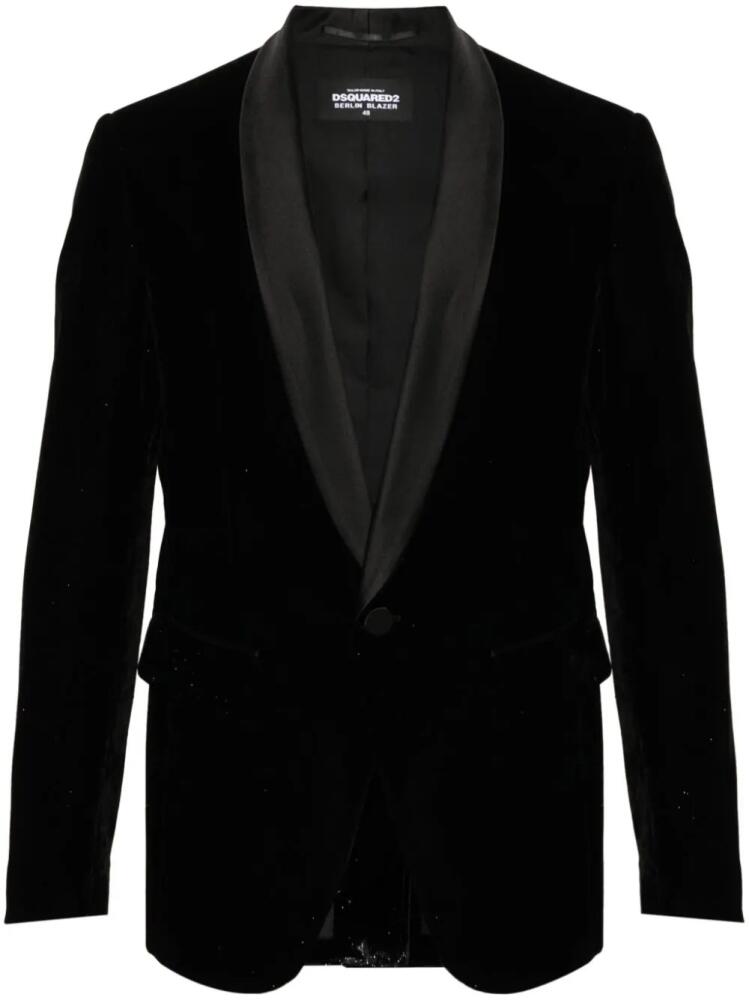 DSQUARED2 velvet single-breasted blazer - Black Cover