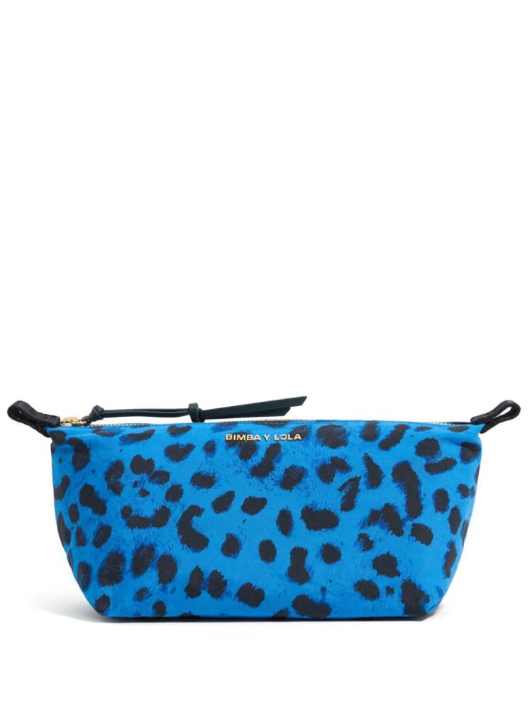 Bimba y Lola animal-print trapeze makeup bag - Blue Cover