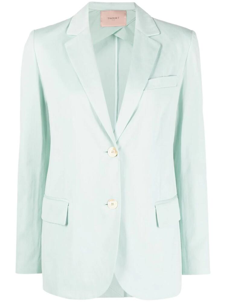 TWINSET plain single-breasted blazer - Green Cover